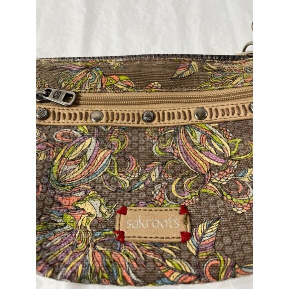 Sakroots Campus Mini Purse Artist Circle Peace Bird Print Crossbody Sequins Jute - Picture 3 of 16